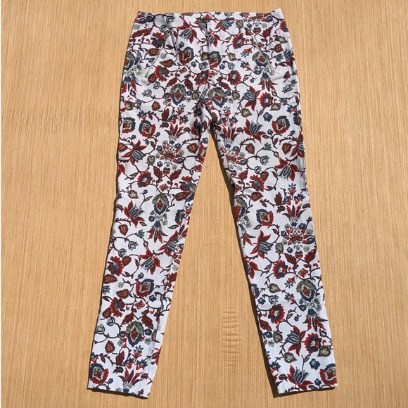 Zara Basic Pants - Zara Basic Pants Slim Fit Floral Contemporary Chic Business Casual Women's Small
